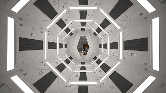vit och brun grafik, 2001: A Space Odyssey, konstverk, filmer, Stanley Kubrick, HD tapet HD wallpaper