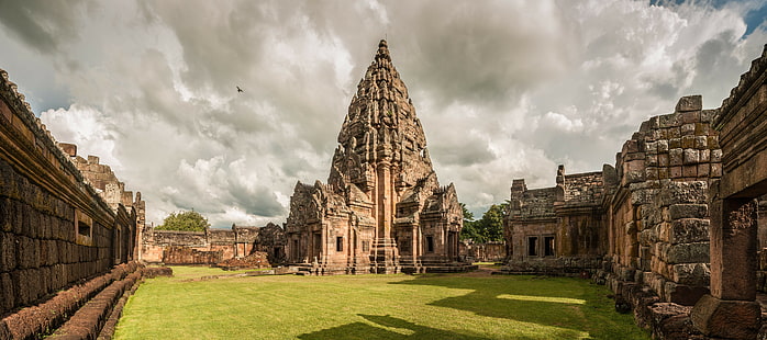 Phanom Rung, Parque, Tailandia, Nubes, Templo, Angkor Watt, Phanom Rung, Parque, Tailandia, Nubes, Templo, Fondo de pantalla HD HD wallpaper