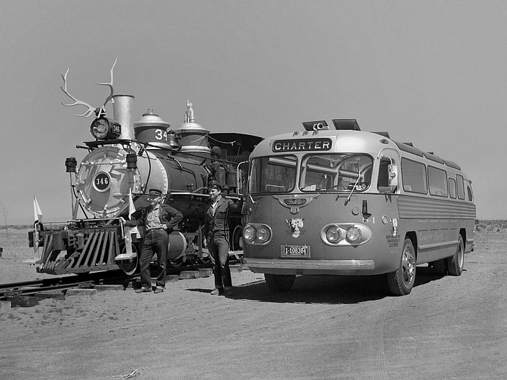 1944, bus, clipper, engine, flxible, locomotive, railroad, retro, semi, tractor, transport, HD wallpaper
