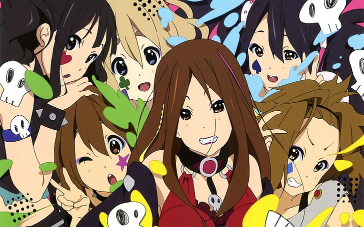 Anime, K-ON!, Azusa Nakano, Mio Akiyama, Ritsu Tainaka, Sawako Yamanaka, Tsumugi Kotobuki, Yui Hirasawa, HD wallpaper