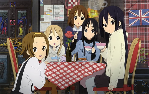 K-ON !, Hirasawa Yui, Akiyama Mio, Kotobuki Tsumugi, Nakano Azusa, Tainaka Ritsu, Fondo de pantalla HD HD wallpaper