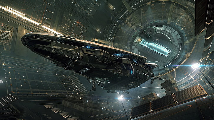 illustration du vaisseau spatial, Elite: Dangerous, jeux vidéo, science-fiction, vaisseau spatial, Anaconda (vaisseau spatial), Fond d'écran HD