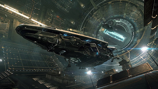 Ilustración de nave espacial, Elite: Dangerous, videojuegos, ciencia ficción, nave espacial, Anaconda (nave espacial), Fondo de pantalla HD HD wallpaper