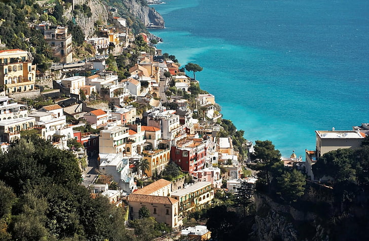 Kasabalar, Amalfi, İtalya, Salerno, HD masaüstü duvar kağıdı