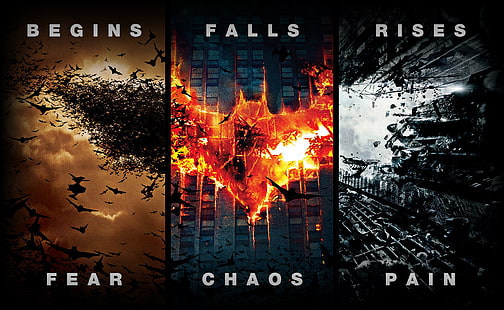 The Dark Knight Rises, The Dark Knight, Dark Knight Trilogy, Batman Begins, произведения на изкуството, HD тапет HD wallpaper