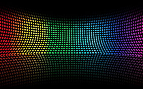 ilustrasi merah, kuning, biru, hijau, dan ungu, berwarna-warni, bentuk, titik, permukaan, lentur, Wallpaper HD HD wallpaper