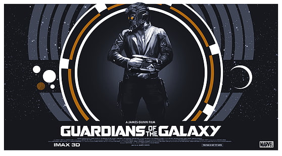 Strażnicy Galaktyki Star Lord z nakładką tekstową, plakat, Strażnicy Galaktyki, Peter Quill, Star-Lord, Tapety HD HD wallpaper
