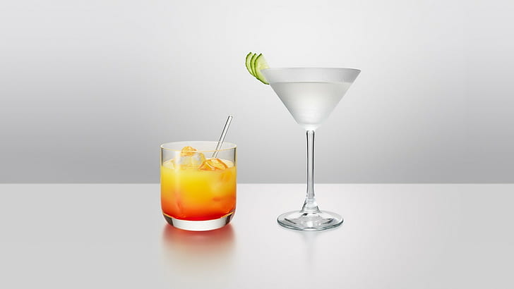 cocktails, verre à boire, Fond d'écran HD
