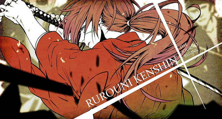 Rurouni Kenshin, Himura Kenshin, samurai, katana, anime boys, Wallpaper HD