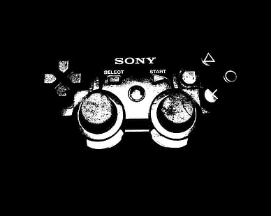 BW Playstation Controller Black HD, video games, black, bw, controller, playstation, HD wallpaper HD wallpaper