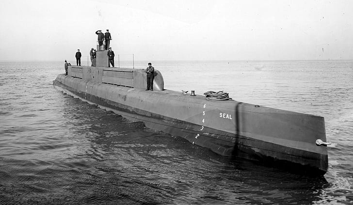 подводница, USS Seal, американски флот, военна, реколта, превозно средство, монохромен, HD тапет