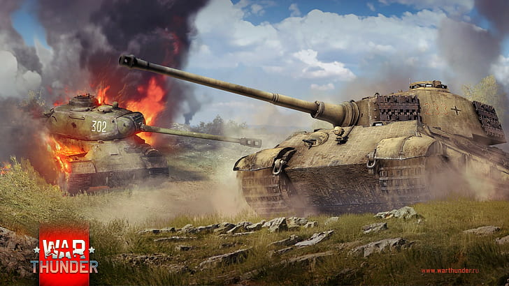 전쟁 천둥, 탱크, IS-2, Tiger II, Gaijin Entertainment, 비디오 게임, HD 배경 화면