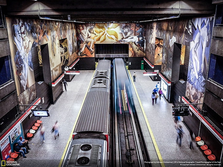 Santiago Chile Metro väggmålningar-National Geographic Wa .., HD tapet