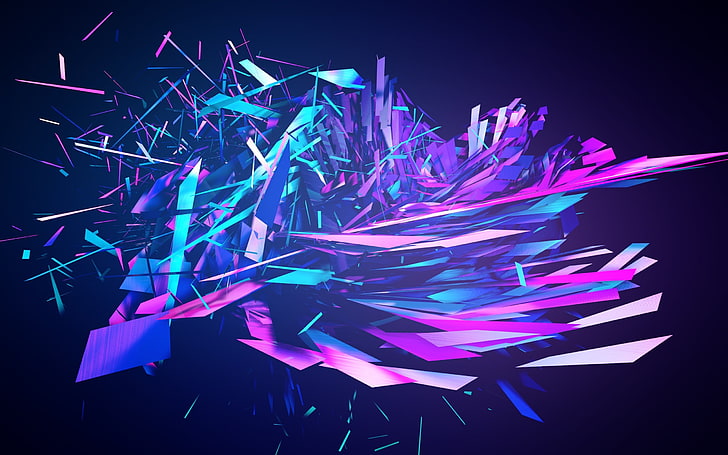 lila und aquamarine abstrakte Tapete, abstrakte, digitale Kunst, HD-Hintergrundbild