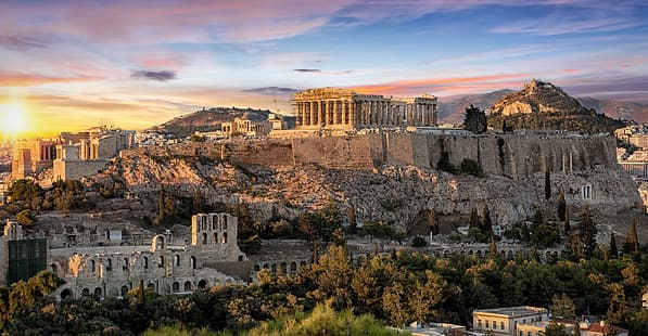 Aten, Grekland, ruiner, HD tapet HD wallpaper