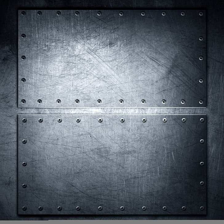 gray steel plate, metal, texture, background, grunge, rivets, steel, metallic, HD wallpaper