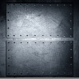 lamiera di acciaio grigia, metallo, trama, sfondo, grunge, rivetti, acciaio, metallico, Sfondo HD HD wallpaper