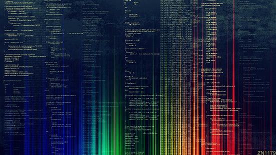 colorful, rainbows, programming, lights, code, HD wallpaper HD wallpaper