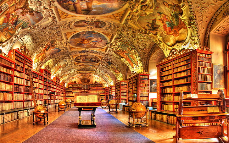 books, design, hdr, interior, library, photography, HD wallpaper