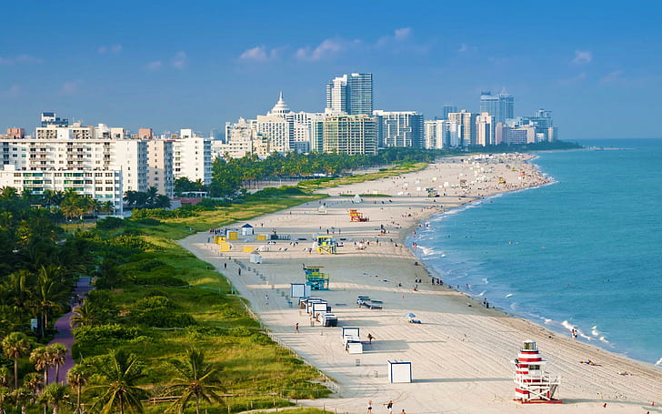 Miami Beach en Floride, plage, nature, miami, floride, Fond d'écran HD