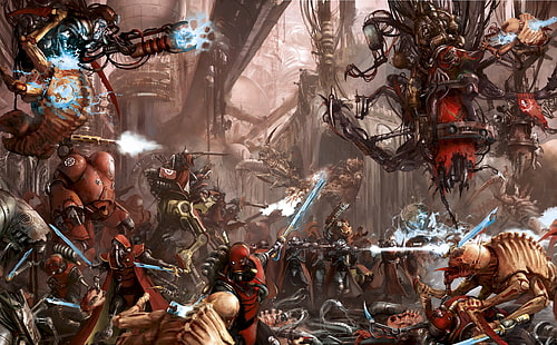 Warhammer 40 000, tyranids, tech priest, Adeptus Mechanicus, HD wallpaper HD wallpaper