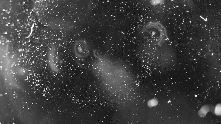 صورة قمر أسود ورمادي ، مطر ، أحادي اللون، خلفية HD
