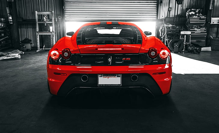 червен спортен автомобил, автомобил, Ferrari, Ferrari F430 Scuderia, италиански, суперавтомобили, HD тапет