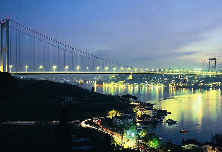Istanbul, Turki, Bosphorus, jembatan, Cityscape, Wallpaper HD