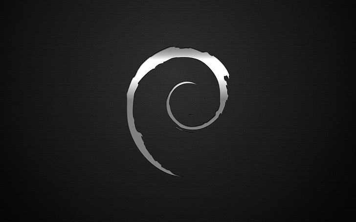 graue Spirale Pinselstrich Tapete, dunkel, Linux, Debian, HD-Hintergrundbild