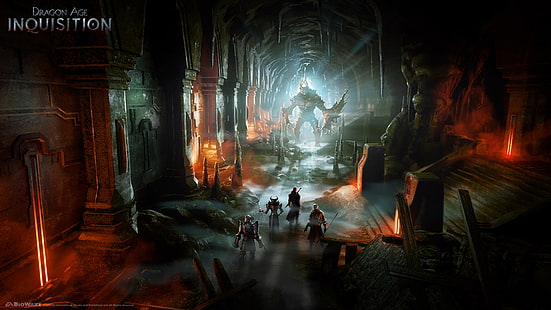 Sfondo di Dragon Age Inquisition, guerriero, demone, sotterraneo, Dragon Age: Inquisition, Sfondo HD HD wallpaper
