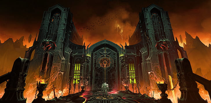 DOOM Eternal, Doom Slayers Club, Hellgate, HD wallpaper