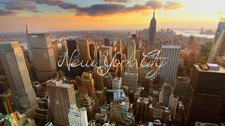 Superposition de texte de New York, New York City, Fond d'écran HD