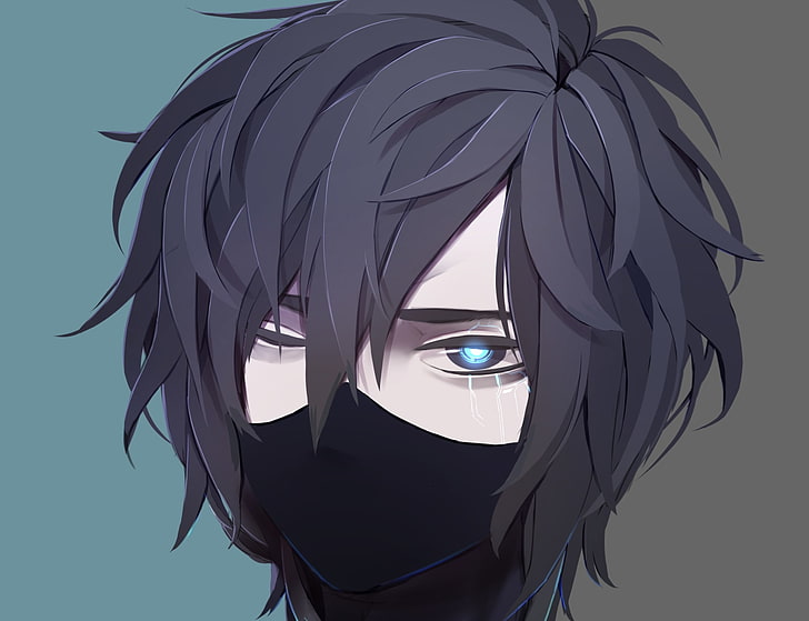 Anime, Original, Black Hair, Blue Eyes, Boy, Mask, Scar, HD wallpaper |  Wallpaperbetter