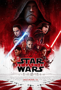 Star Wars, film, Star Wars: The Last Jedi, poster, Daisy Ridley, Mark Hamill, Sfondo HD HD wallpaper