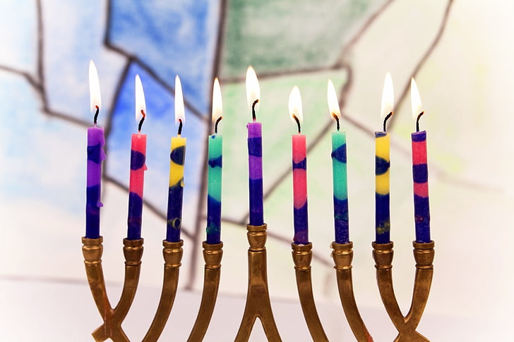 канделябр, свеча, ханука, фестиваль, ханукия, ханука, праздник, еврейский, менора, HD обои