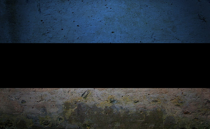 Bendera Grunge Estonia, bendera bergaris-garis biru, hitam, dan putih, Artistik, Grunge, Bendera, Estonia, Wallpaper HD