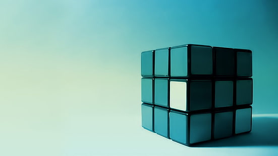 рубик, кубик, рубик куб, монохромный, HD обои HD wallpaper