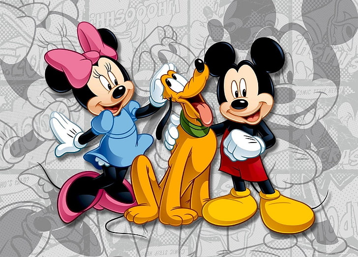 Minnie Mouse, Mickie Mouse, dan wallpaper Pluto, Disney, Wallpaper HD
