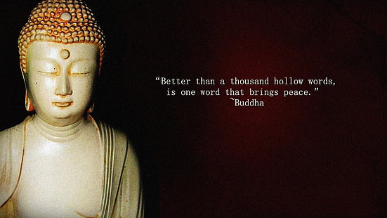 Tapeta Gautama Budda, minimalizm, cytat, tekst, Budda, buddyzm, rzeźba, pokój, medytacja, gradient, Tapety HD HD wallpaper