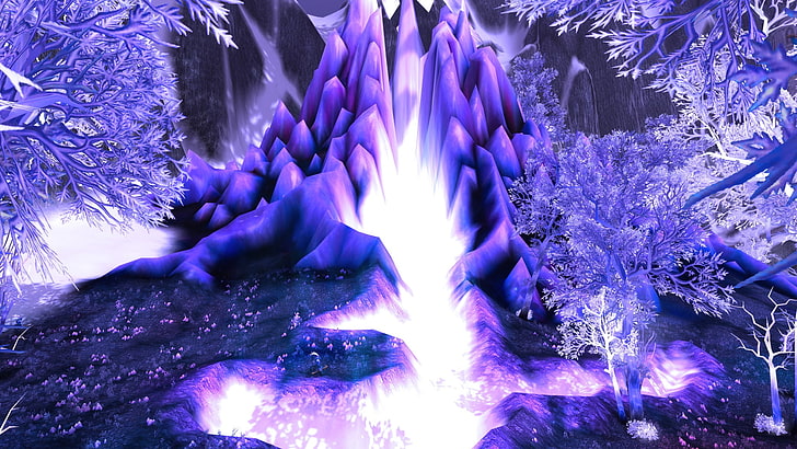blue, World of Warcraft, Blizzard Entertainment, video games, Crystalsong Forest, HD wallpaper