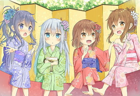 Anime, Kantai-Sammlung, Akatsuki (KanColle), Hibiki (Kancolle), Ikazuchi (Kancolle), Inazuma (Kancolle), HD-Hintergrundbild HD wallpaper