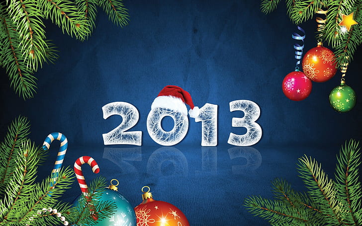 新しい年2013年、クリスマスと新年の装飾、新しい年、2013年、クリスマス、装飾、 HDデスクトップの壁紙
