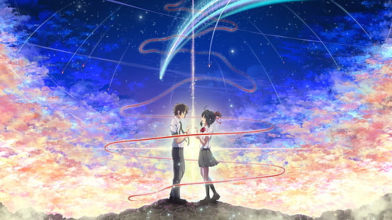 Sfondo Il tuo nome, Anime, Il tuo nome., Kimi No Na Wa., Mitsuha Miyamizu, Taki Tachibana, Sfondo HD HD wallpaper