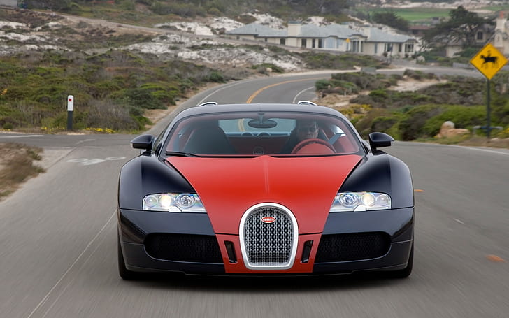 Bugatti Veyron Fbg 2009によってHermes New Color Combinations-Front、black and red car、Bugatti Veyron、Bugatti Veyron FBG、 HDデスクトップの壁紙