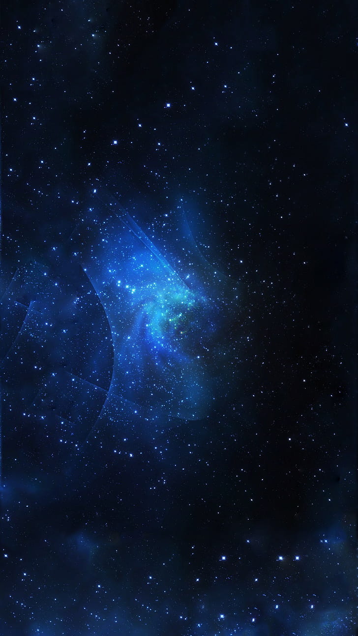 Stelle, blu, spazio, mistero, illustrazione della galassia, stelle, blu, spazio, mistero, Sfondo HD, sfondo telefono