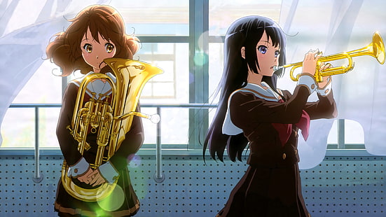 Anime, suono!Eufonio, Kumiko Oumae, Reina Kousaka, Sfondo HD HD wallpaper