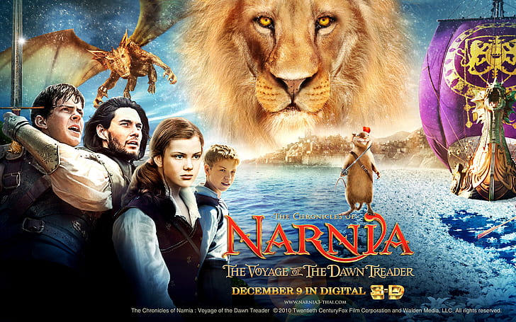 Las crónicas de Narnia Viaje del viajero del alba, narnia el viaje del cartel del viajero del amanecer, crónicas, amanecer, narnia, viaje, viajero, Fondo de pantalla HD