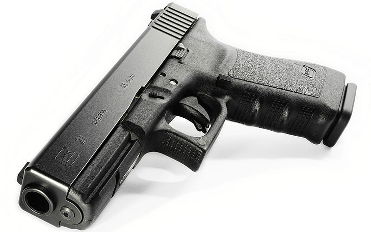 czarny półautomatyczny pistolet, pistolet, broń, tło, Glock 21, Tapety HD