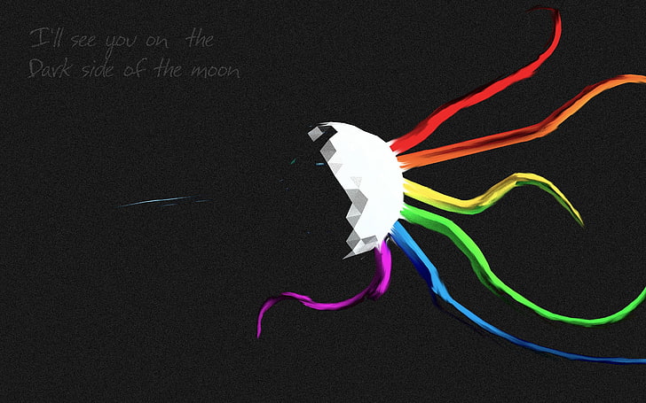 тъмна страна на луната илюстрация, Pink Floyd, музика, рок звезди, триъгълник, ниско поли, изометрично, HD тапет