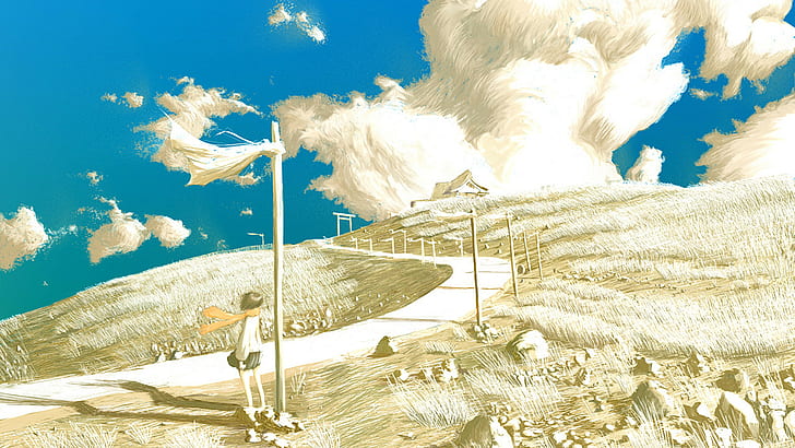 digitale kunst, himmel, wolken, anime, HD-Hintergrundbild